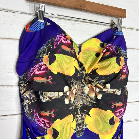 ModCloth Be Pacific One-Piece Strapless Swimsuit Plus Size 4X - Picture 7 of 11